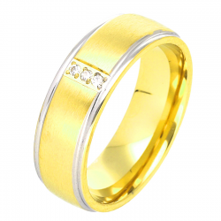 PIERŚCIONEK POZŁACANY 6 MM S. STEEL TTM XUPING 47155