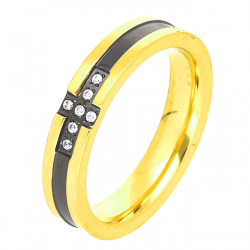 PIERŚCIONEK POZŁACANY 4 MM S. STEEL TTM XUPING 47158