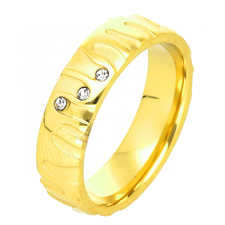 PIERŚCIONEK POZŁACANY 5 MM S. STEEL TTM XUPING 47165