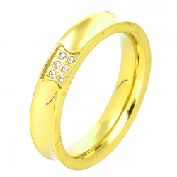PIERŚCIONEK POZŁACANY 4 MM S. STEEL TTM XUPING 47168