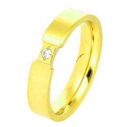 PIERŚCIONEK POZŁACANY 4 MM S. STEEL TTM XUPING 47168B