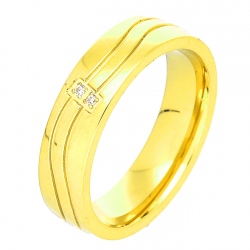 PIERŚCIONEK POZŁACANY 5 MM S. STEEL TTM XUPING 47175