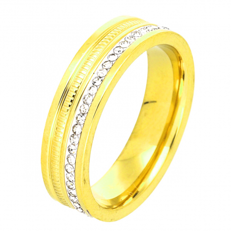 PIERŚCIONEK POZŁACANY 6 MM S. STEEL TTM XUPING 47177