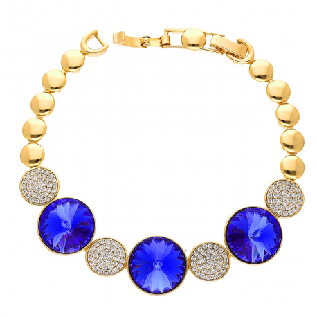 BRANSOLETKA POZŁACANA 20-18 CM 15 MM SAPPHIRE CRYSTAL XUPING 47330