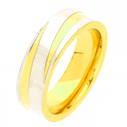 PIERŚCIONEK POZŁACANY 6 MM S. STEEL TTM XUPING 47555