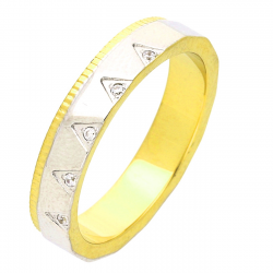 PIERŚCIONEK POZŁACANY 4 MM S. STEEL TTM XUPING 47556