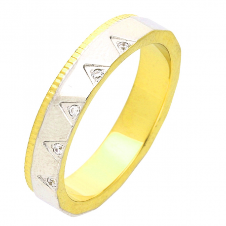 PIERŚCIONEK POZŁACANY 4 MM S. STEEL TTM XUPING 47556