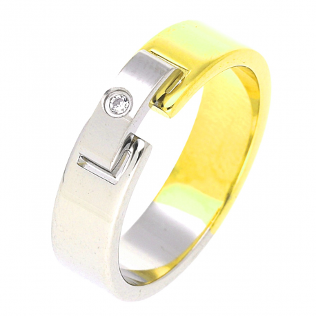 PIERŚCIONEK POZŁACANY 5 MM S. STEEL TTM XUPING 47557