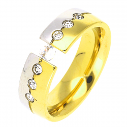 PIERŚCIONEK POZŁACANY 6 MM S. STEEL TTM XUPING 47560