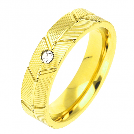 PIERŚCIONEK POZŁACANY 5 MM S. STEEL TTM XUPING 47568