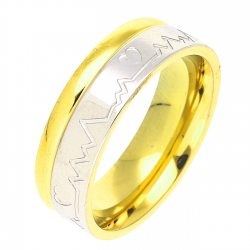 PIERŚCIONEK POZŁACANY 6 MM S. STEEL TTM XUPING 47559