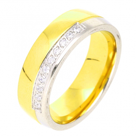 PIERŚCIONEK POZŁACANY 6 MM S. STEEL TTM XUPING 47870