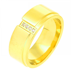 PIERŚCIONEK POZŁACANY 7 MM S. STEEL TTM XUPING 47875