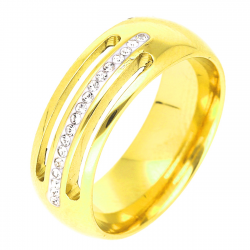 PIERŚCIONEK POZŁACANY 7 MM S. STEEL TTM XUPING 47876
