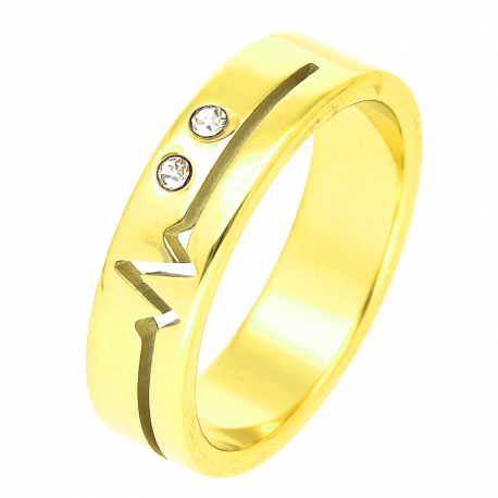 PIERŚCIONEK POZŁACANY 5 MM S. STEEL TTM XUPING 47877