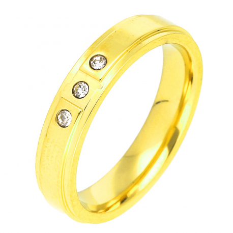 PIERŚCIONEK POZŁACANY 4 MM S. STEEL TTM XUPING 47878