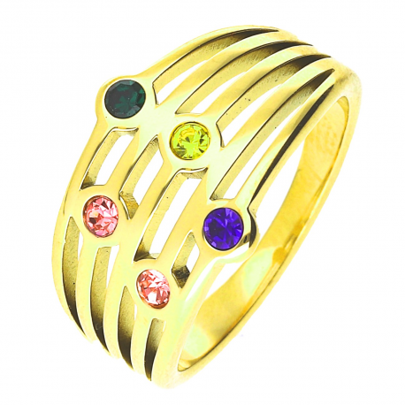 PIERŚCIONEK POZŁACANY 12 MM S. STEEL TTM XUPING 48145