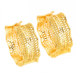 KOLCZYKI POZŁACANE 30/12 MM KOŁA ZŁOTY AŻUR XUPING 48298