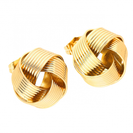 KOLCZYKI POZŁACANE 18 MM ZŁOTA CHAŁKA XUPING 48312