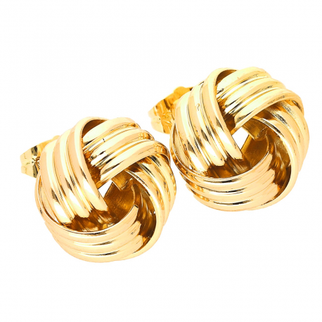 KOLCZYKI POZŁACANE 17 MM ZŁOTA CHAŁKA XUPING 48313