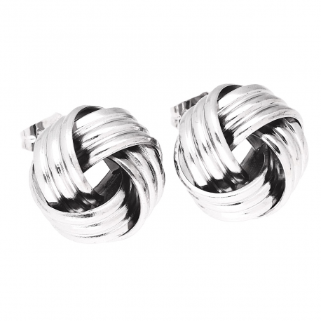 KOLCZYKI RODOWANE 17 MM SREBRNA CHAŁKA XUPING 48318