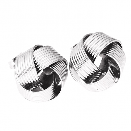 KOLCZYKI RODOWANE 18 MM SREBRNA CHAŁKA XUPING 48319