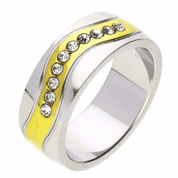 PIERŚCIONEK POZŁACANY 7 MM S. STEEL TTM XUPING 48414