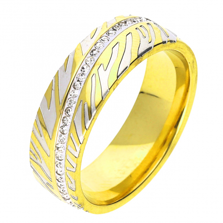 PIERŚCIONEK POZŁACANY 6 MM S. STEEL TTM XUPING 48415