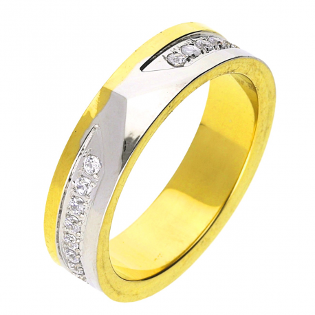 PIERŚCIONEK POZŁACANY 5 MM S. STEEL TTM XUPING 48416