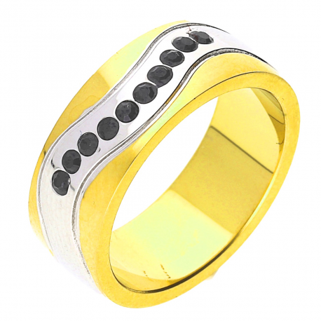 PIERŚCIONEK POZŁACANY 7 MM S. STEEL TTM XUPING 48418