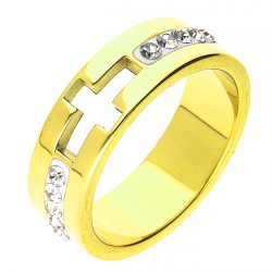 PIERŚCIONEK POZŁACANY 6 MM S. STEEL TTM XUPING 48439