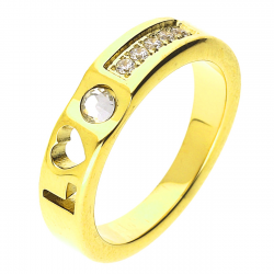 PIERŚCIONEK POZŁACANY 5 MM S. STEEL TTM XUPING 48451