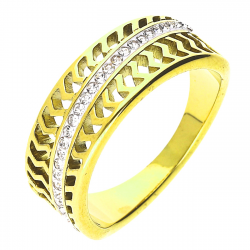 PIERŚCIONEK POZŁACANY 7 MM S. STEEL TTM XUPING 48455