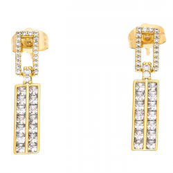 KOLCZYKI POZŁACANE 28/5,5 MM RADIANTY XUPING 48542