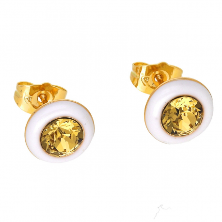 KOLCZYKI POZŁACANE 11 MM GOLDEN SHADOW CRYSTAL XUPING 48558