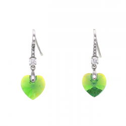 KOLCZYKI RODOWANE 28/10 MM PERIDOT CRYSTAL XUPING 48609