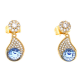 KOLCZYKI POZŁACANE 22/10 MM SAPPHIRE LIGHT CRYSTAL XUPING 48628