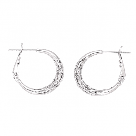 KOLCZYKI RODOWANE 20/5 MM SREBRNE KOŁA XUPING 48693