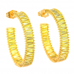 KOLCZYKI POZŁACANE 35/6 MM KOŁA LUXURY XUPING 48723