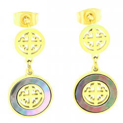 KOLCZYKI POZŁACANE 25/12 MM S. STEEL TTM XUPING 48817