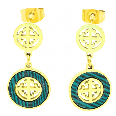 KOLCZYKI POZŁACANE 25/12 MM S. STEEL TTM XUPING 48818