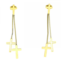 KOLCZYKI POZŁACANE 46/10 MM S. STEEL TTM XUPING 48831