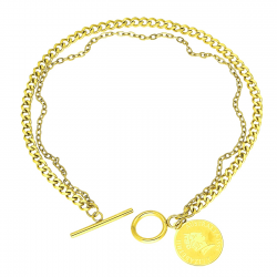 BRANSOLETKA POZŁACANA 18,5 CM S. STEEL TTM XUPING 48865