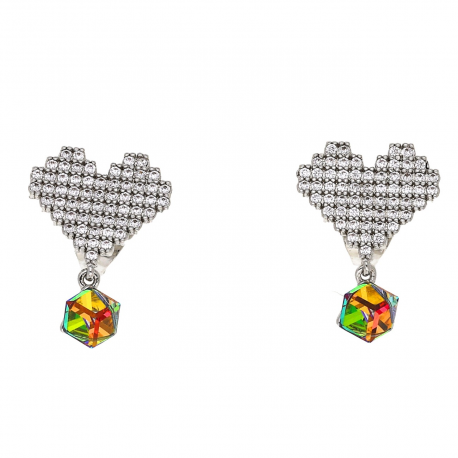 KOLCZYKI RODOWANE 19/13 MM VITRAIL CRYSTAL XUPING 48948