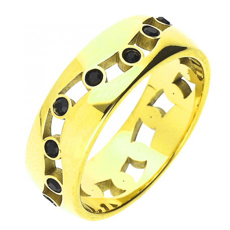 PIERŚCIONEK POZŁACANY 6 MM S. STEEL TTM XUPING 49008