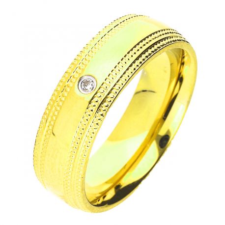 PIERŚCIONEK POZŁACANY 6 MM S. STEEL TTM XUPING 49015
