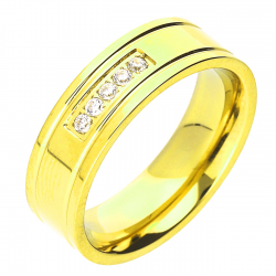 PIERŚCIONEK POZŁACANY 6 MM S. STEEL TTM XUPING 49022