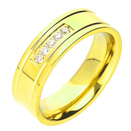 PIERŚCIONEK POZŁACANY 6 MM S. STEEL TTM XUPING 49022