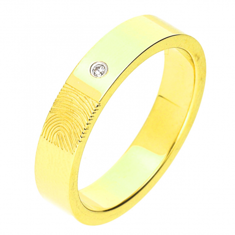 PIERŚCIONEK POZŁACANY 4 MM S. STEEL TTM XUPING 49025