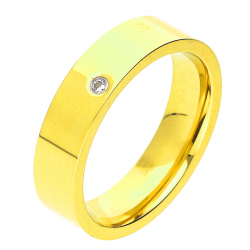PIERŚCIONEK POZŁACANY 5 MM S. STEEL TTM XUPING 49028